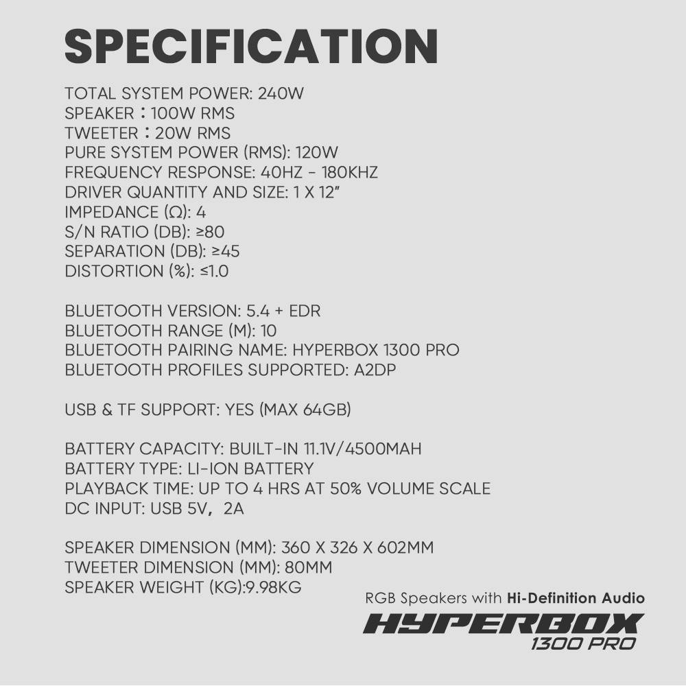 HYPERBOX 1300 SPEC